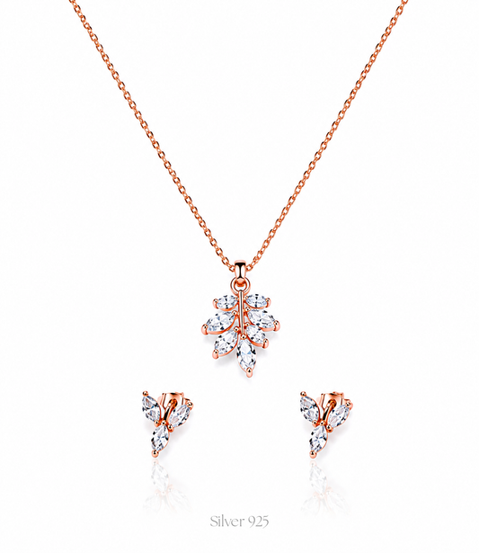 Leafy Necklace with Earrings