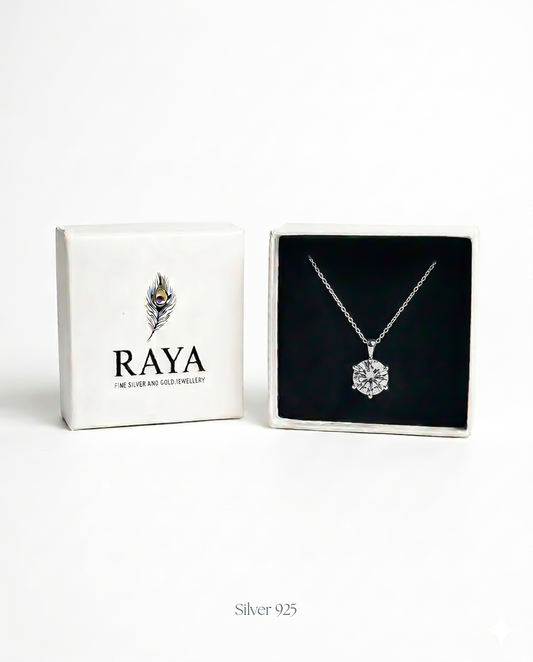 Single Sparkling Stone Pendant With Chain