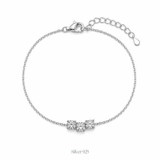 Elegance Three Stone Bracelet