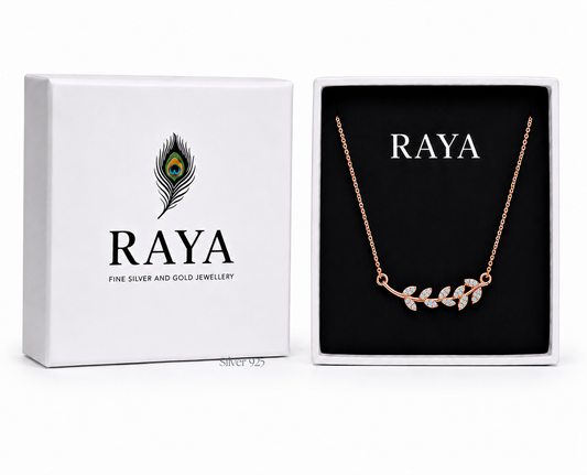 Minimal Leafs Branch Pendant with Chain