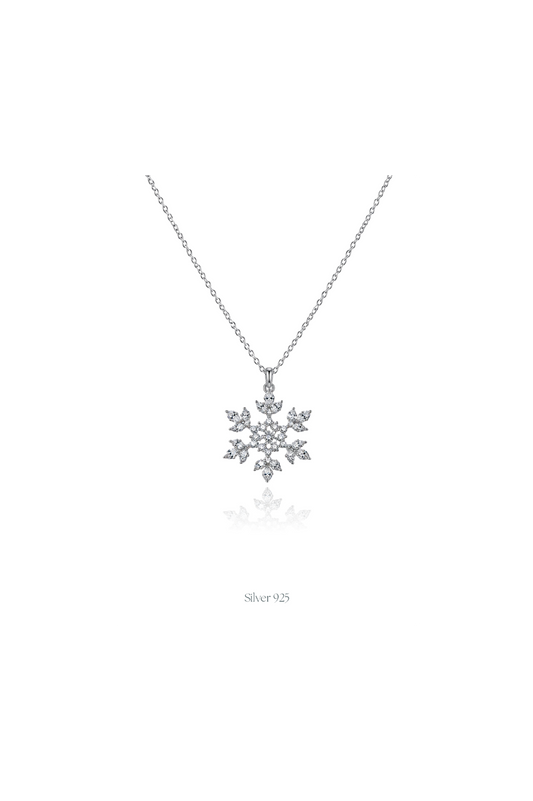 Sparkling Snowflake Silver Pendant