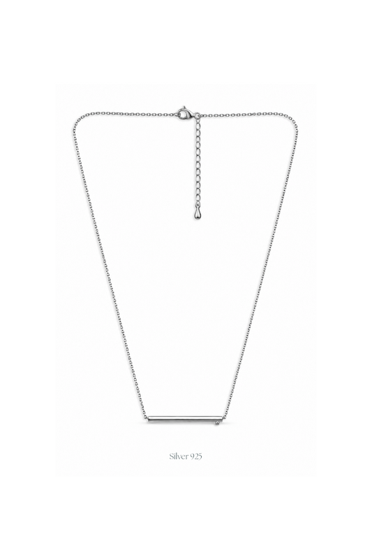 Horizontal Bar Silver Pendant