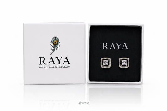 Dainty square-shaped stud