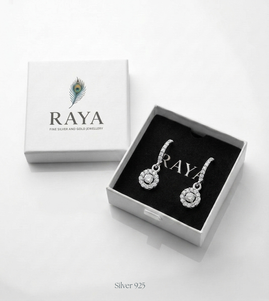 Hoop-style drop earrings