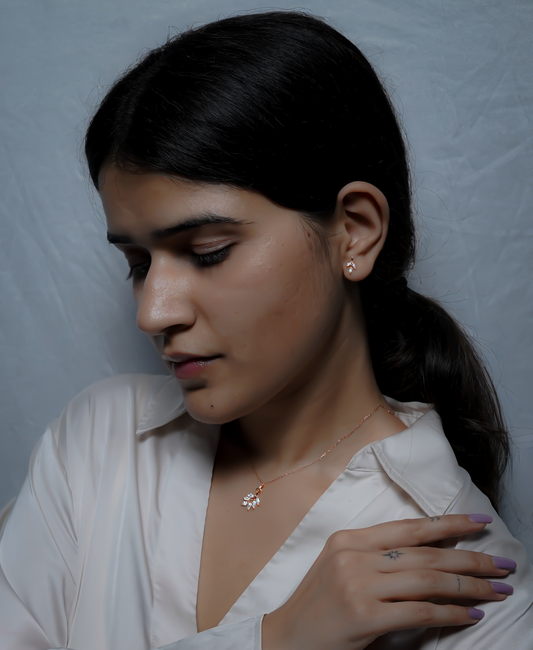 Leafy Necklace with Earrings