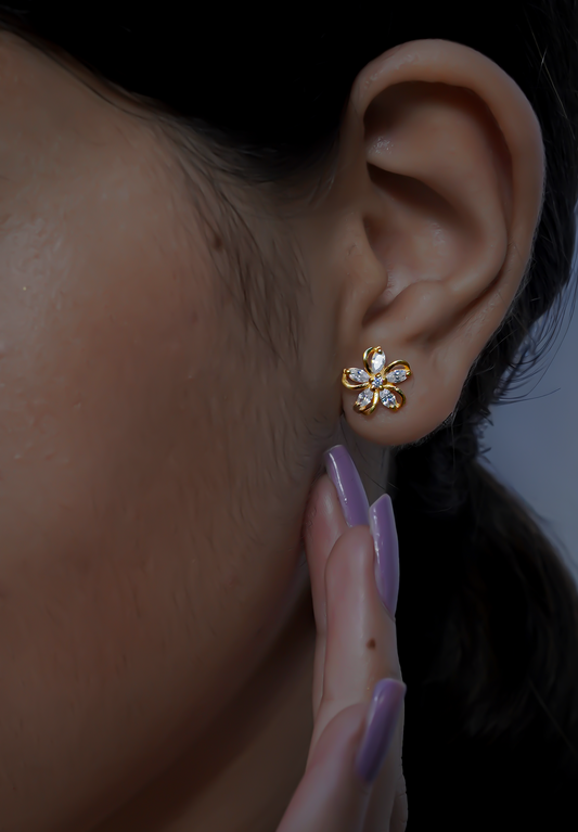 Minimal Flower Stud Earrings