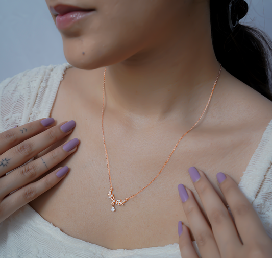 Elegant Leaf Branch Pendant Necklace