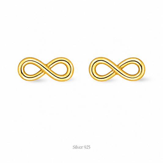 Minimal infinity-shaped stud earrings
