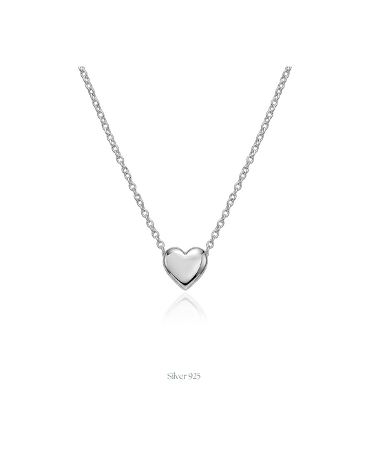 Double Heart Silver Pendent With Chain