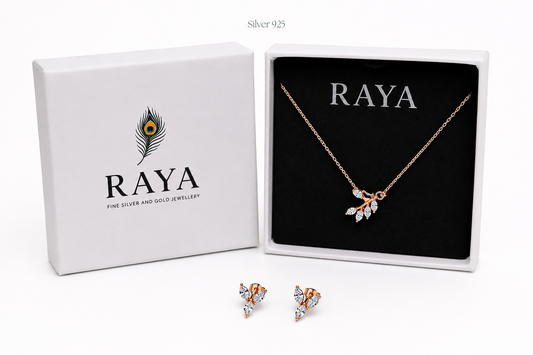 Leafy Necklace with Earrings