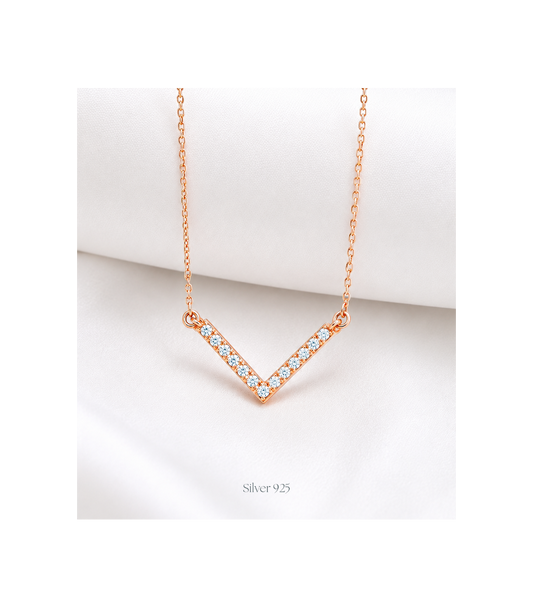 V Shaped Pendant with Chain