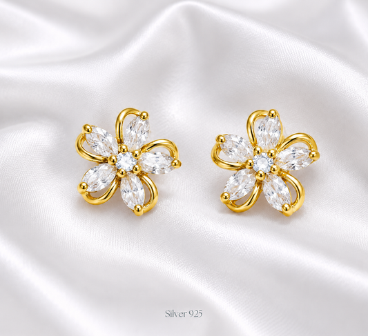 Minimal Flower Stud Earrings