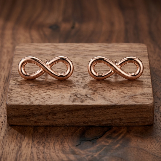 Minimal infinity-shaped stud earrings