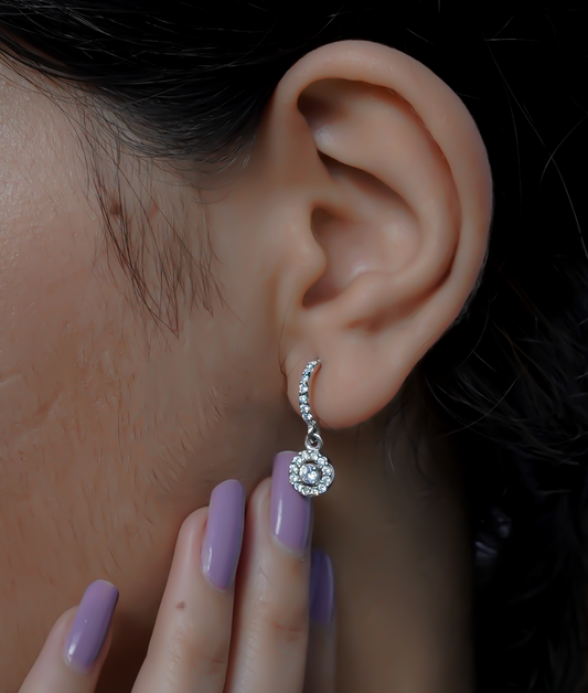 Hoop-style drop earrings