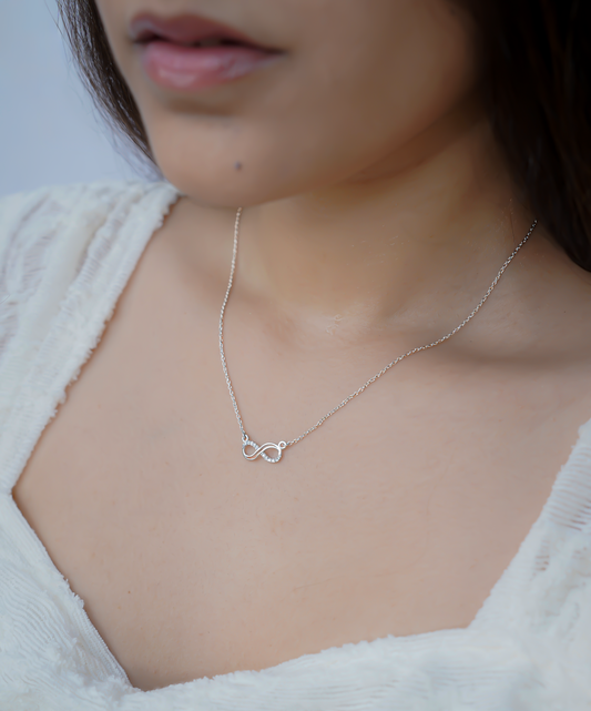 Infinity Symbol Silver Necklace