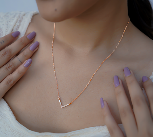 V Shaped Pendant with Chain