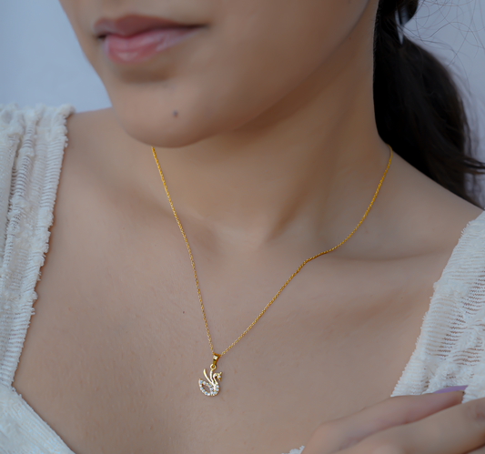 Swan Pendant with Chain