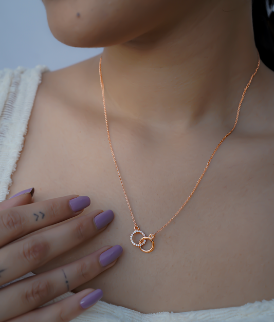 Double Circle Pendant With Chain