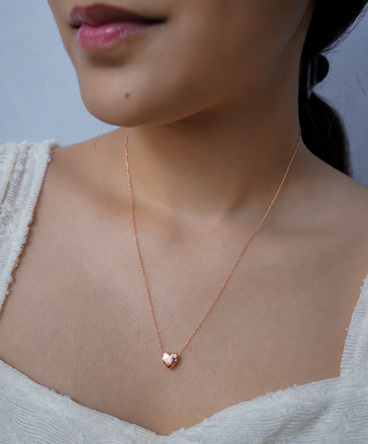 Double Heart Pendant with Chain