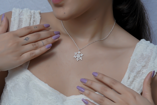 Sparkling Snowflake Silver Pendant